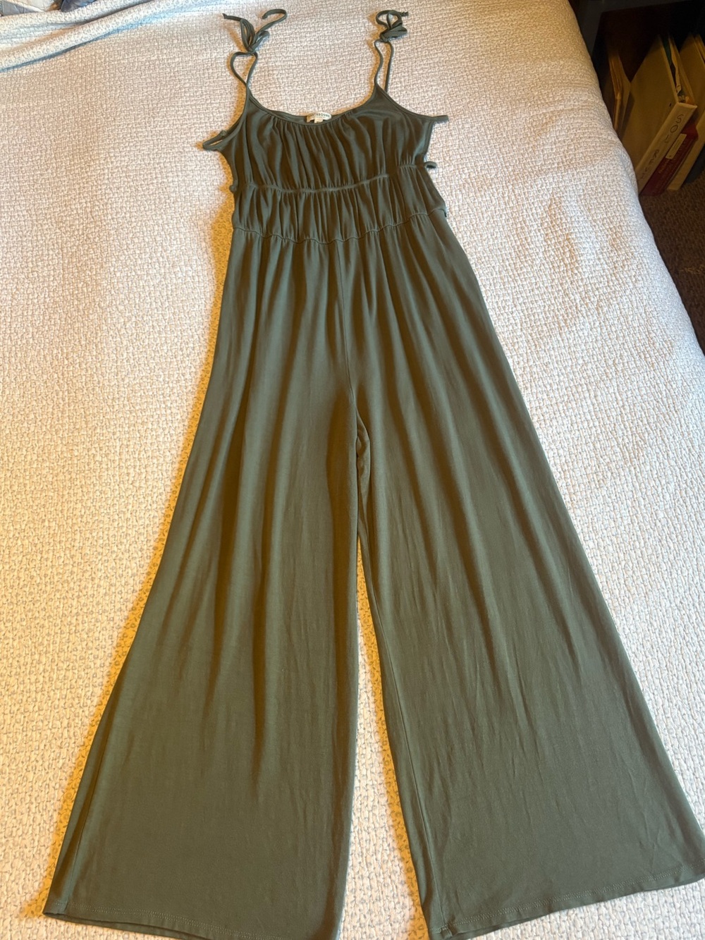 Earthbound Olive Wide-leg Jumpsuit with Open Sides